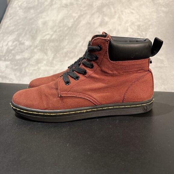 Dr Martens Maelly Ankle Boot Women's 8 Red Canvas Air Wair Casual Chukka - Picture 3 of 10